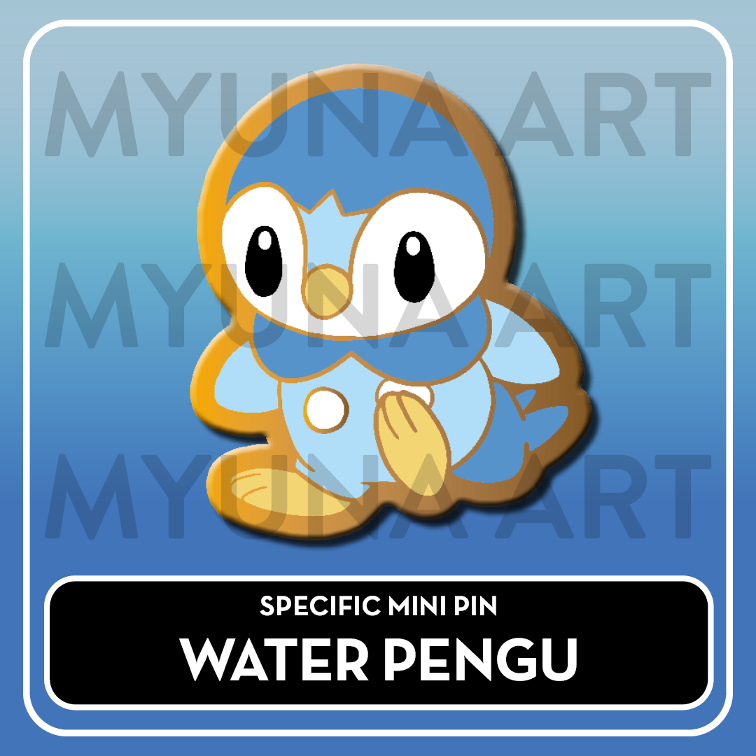 PREORDER Water Type Starters - Myuna's Mystery Mix Gacha Mini Pins