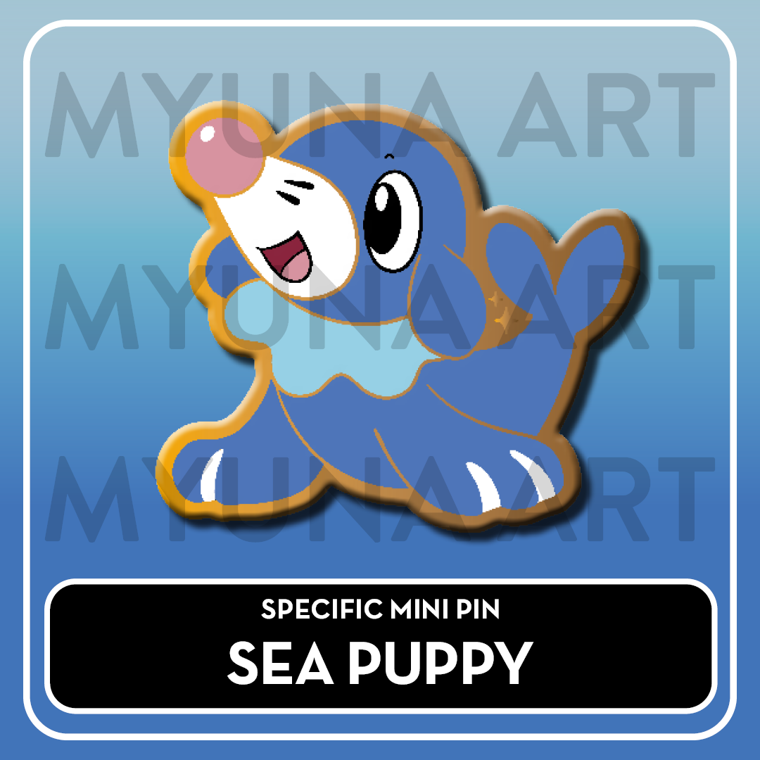 PREORDER Water Type Starters - Myuna's Mystery Mix Gacha Mini Pins