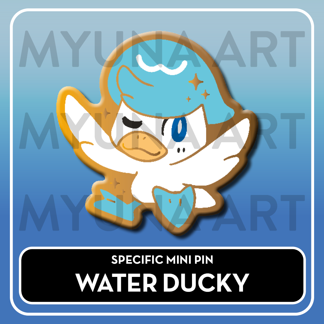 PREORDER Water Type Starters - Myuna's Mystery Mix Gacha Mini Pins