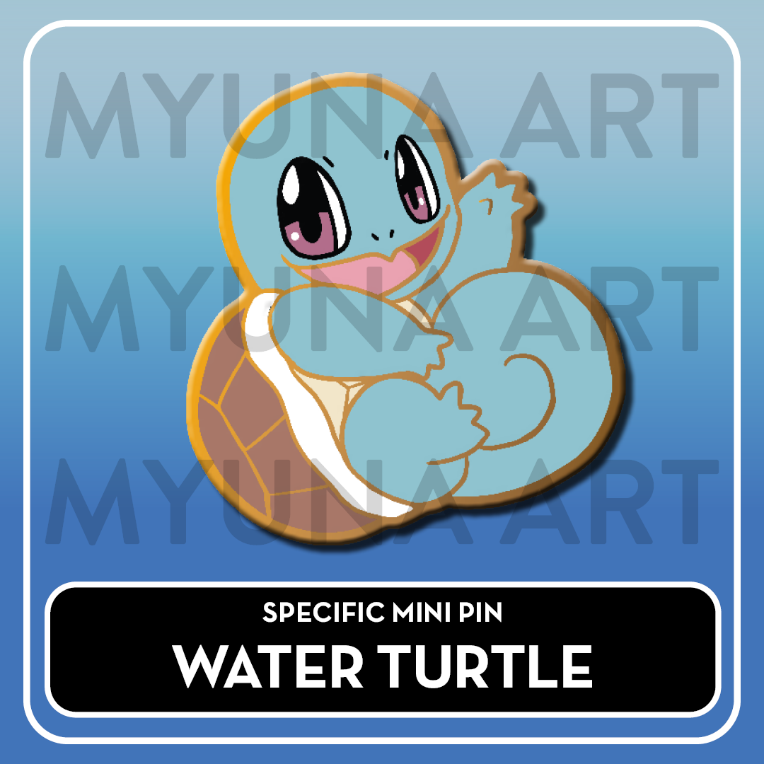 PREORDER Water Type Starters - Myuna's Mystery Mix Gacha Mini Pins