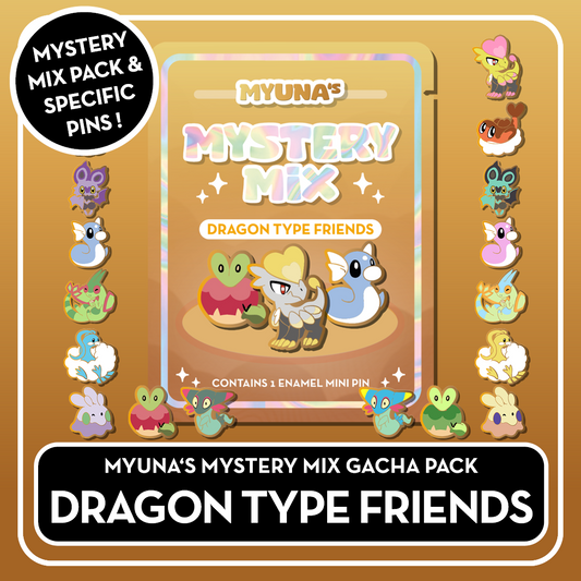 PREORDER Dragon Type Friends - Myuna's Mystery Mix Gacha Mini Pins