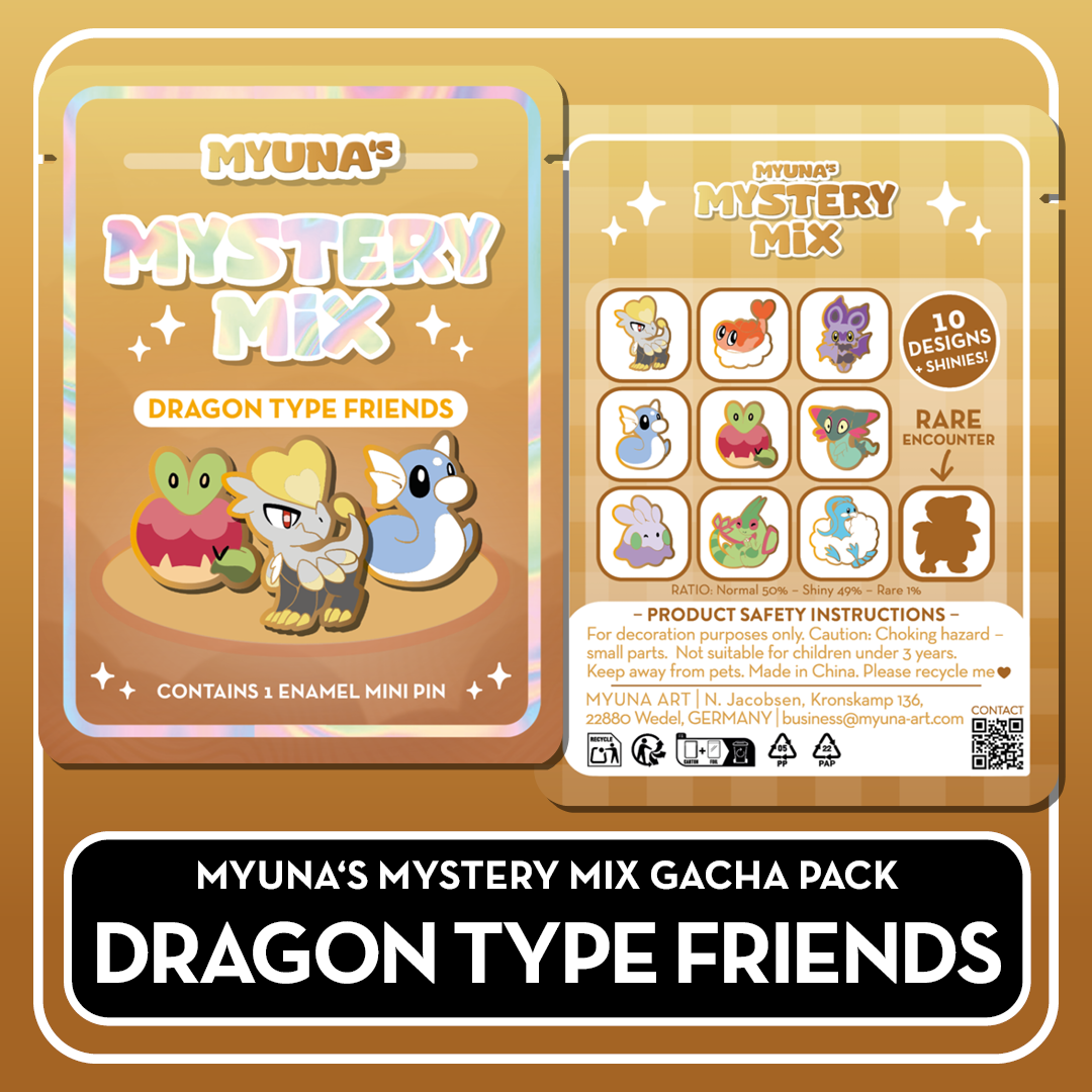 PREORDER Dragon Type Friends - Myuna's Mystery Mix Gacha Mini Pins