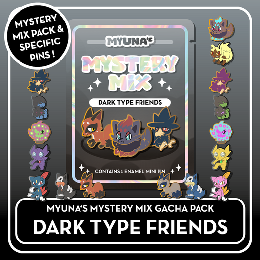 PREORDER Dark Type Friends - Myuna's Mystery Mix Gacha Mini Pins