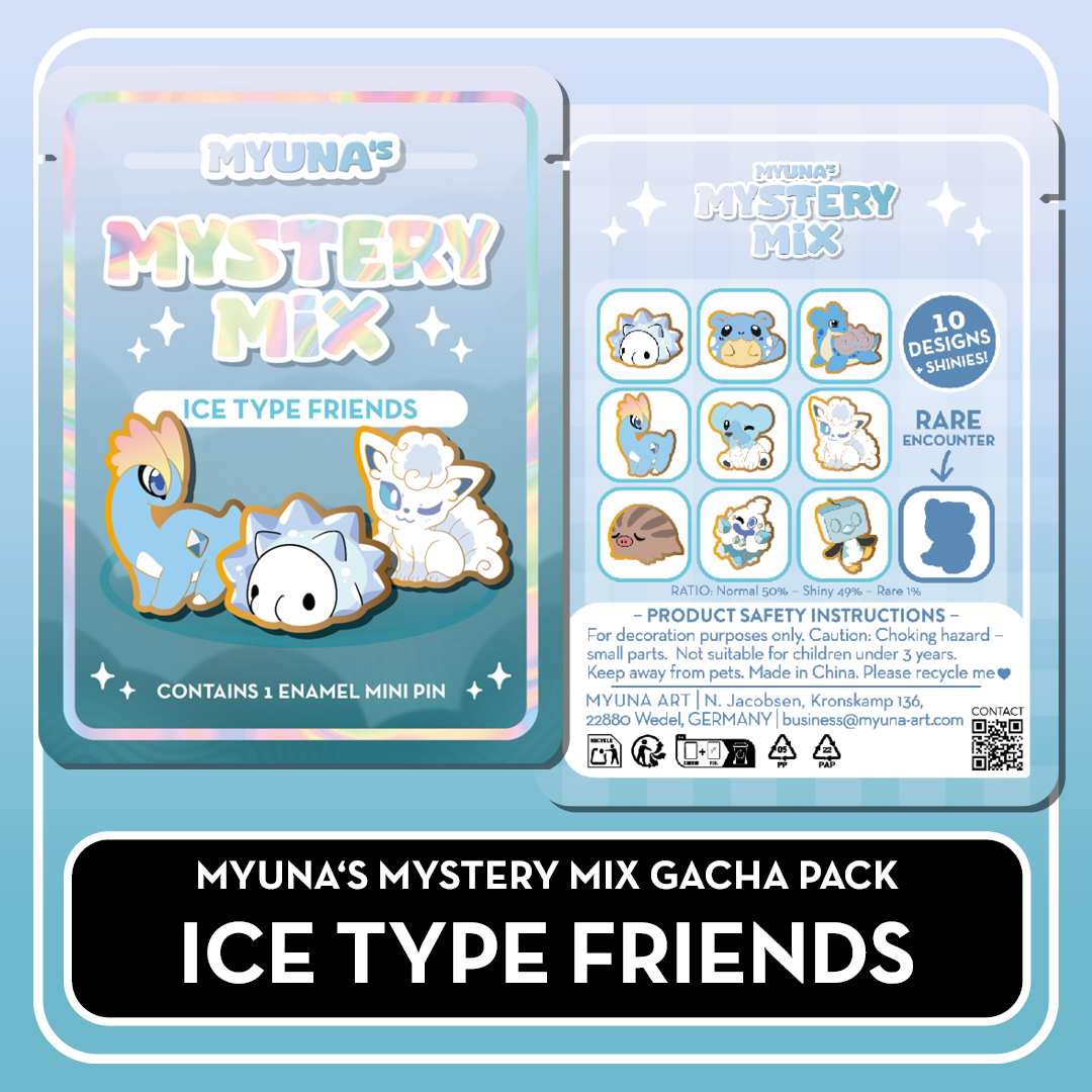 PREORDER Ice Type Friends - Myuna's Mystery Mix Gacha Mini Pins