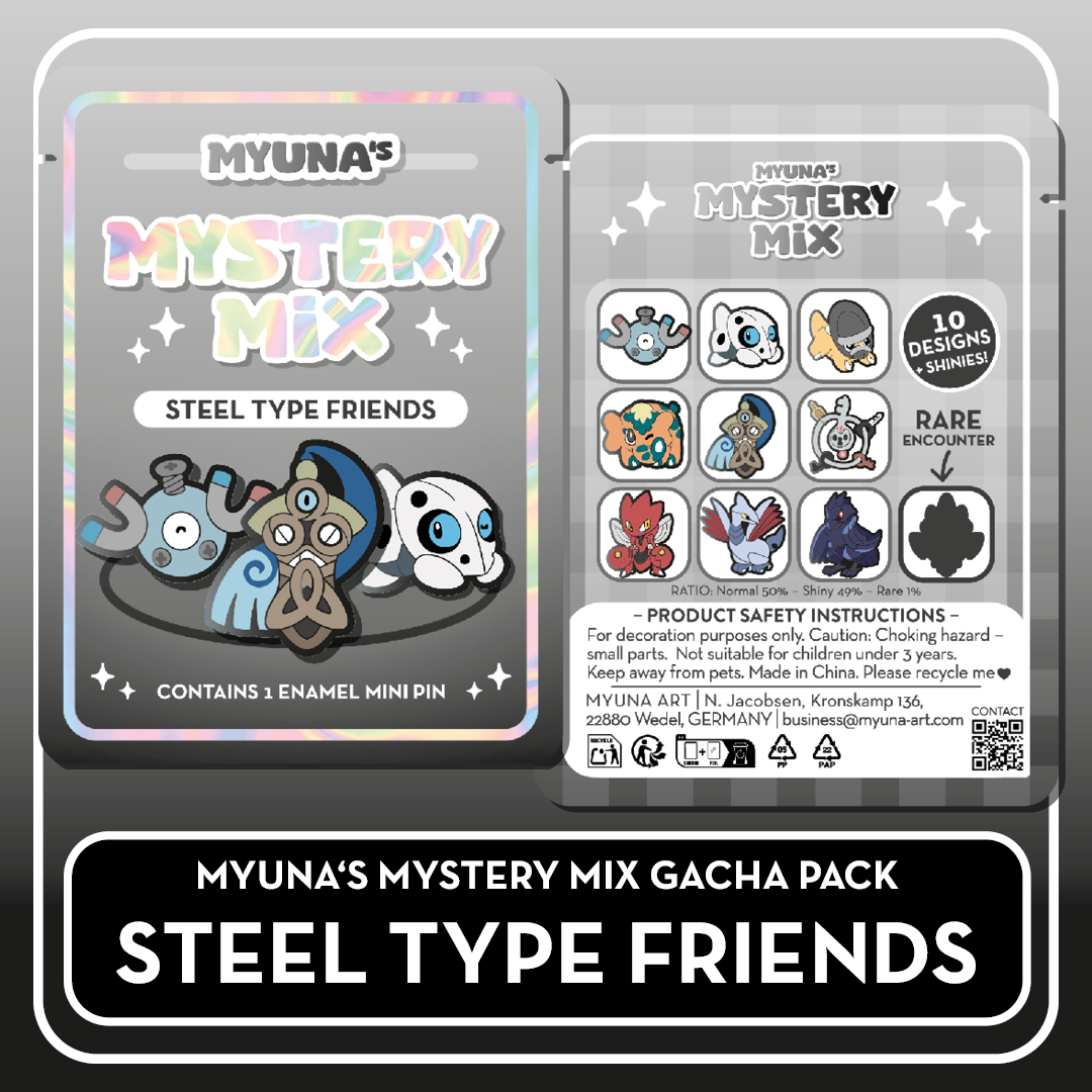 Steel Type Friends - Myuna's Mystery Mix Gacha Mini Pins