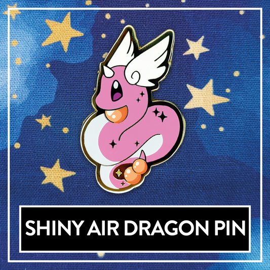 #0148 Shiny Air Dragon Hard Enamel Pin - July 2024 Patreon PinClub Pin