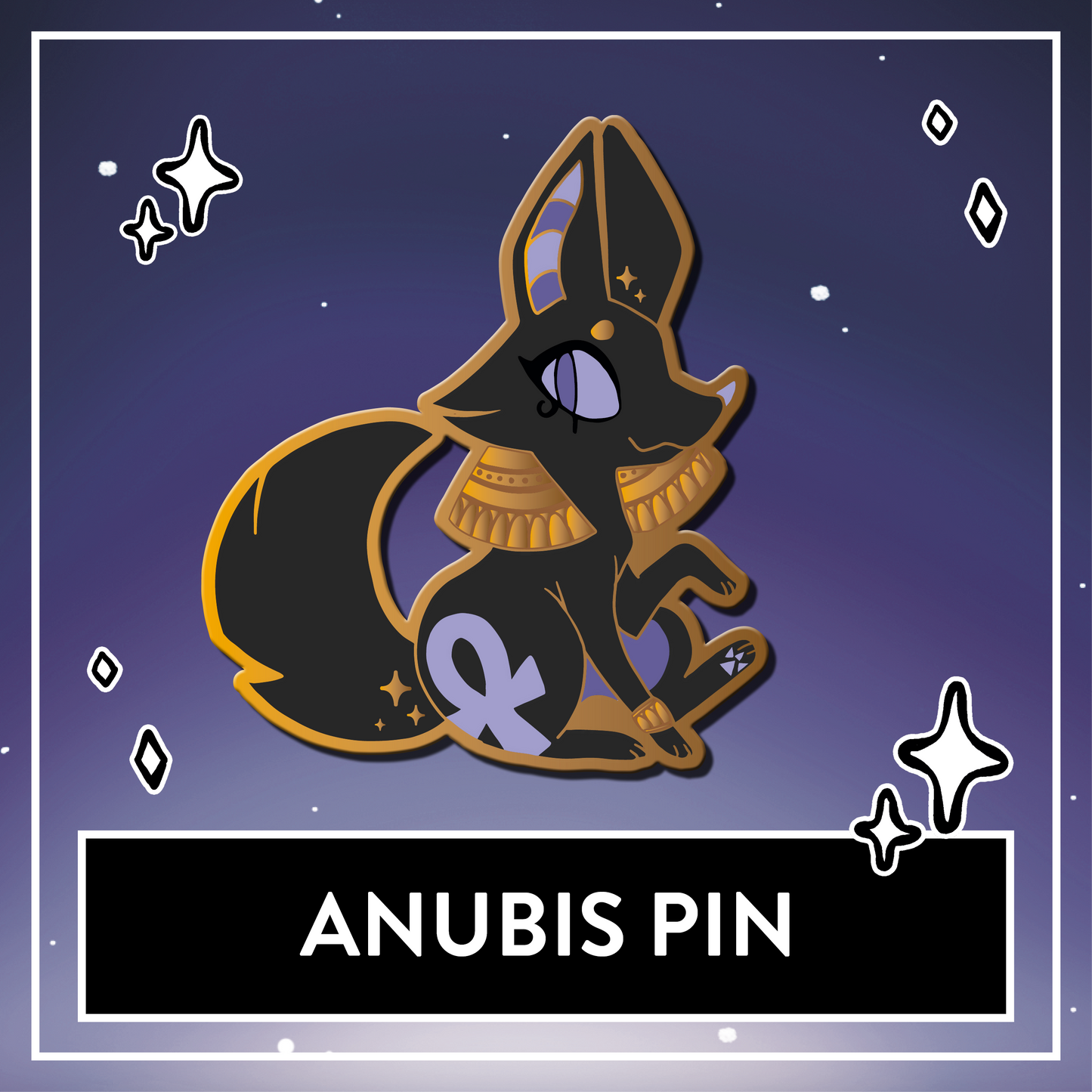 Anubis OC Pin - Cute Egyptian mythology Original Art Pin