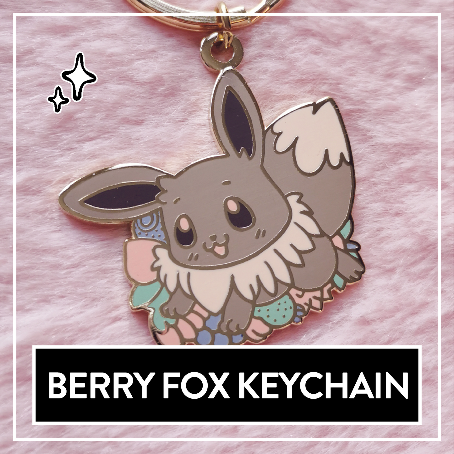 #0133 Cute Berry Fox Keychain