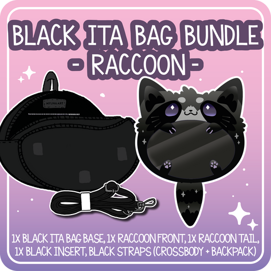 Kawaii Kompanions Ita Bag Bundle Black Raccoon