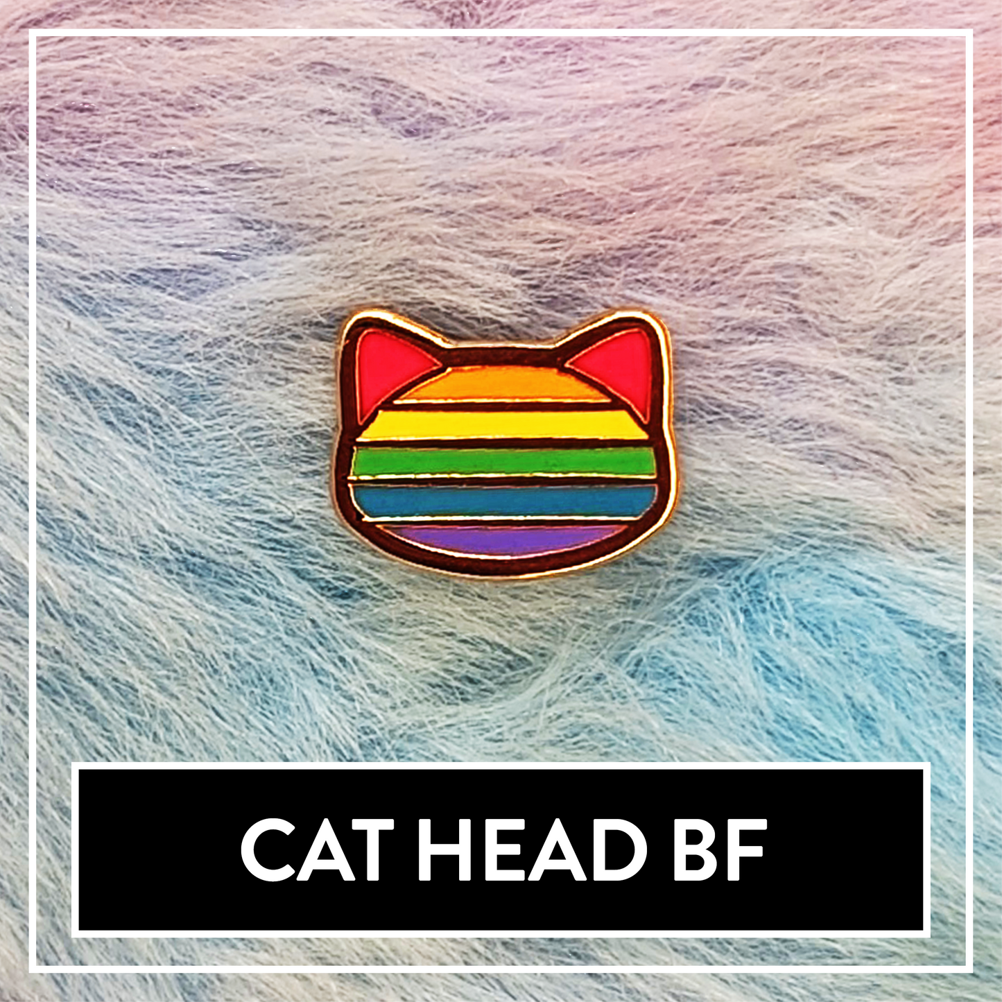 Paws'n'Pride Cat Head Boardfiller enamel pin