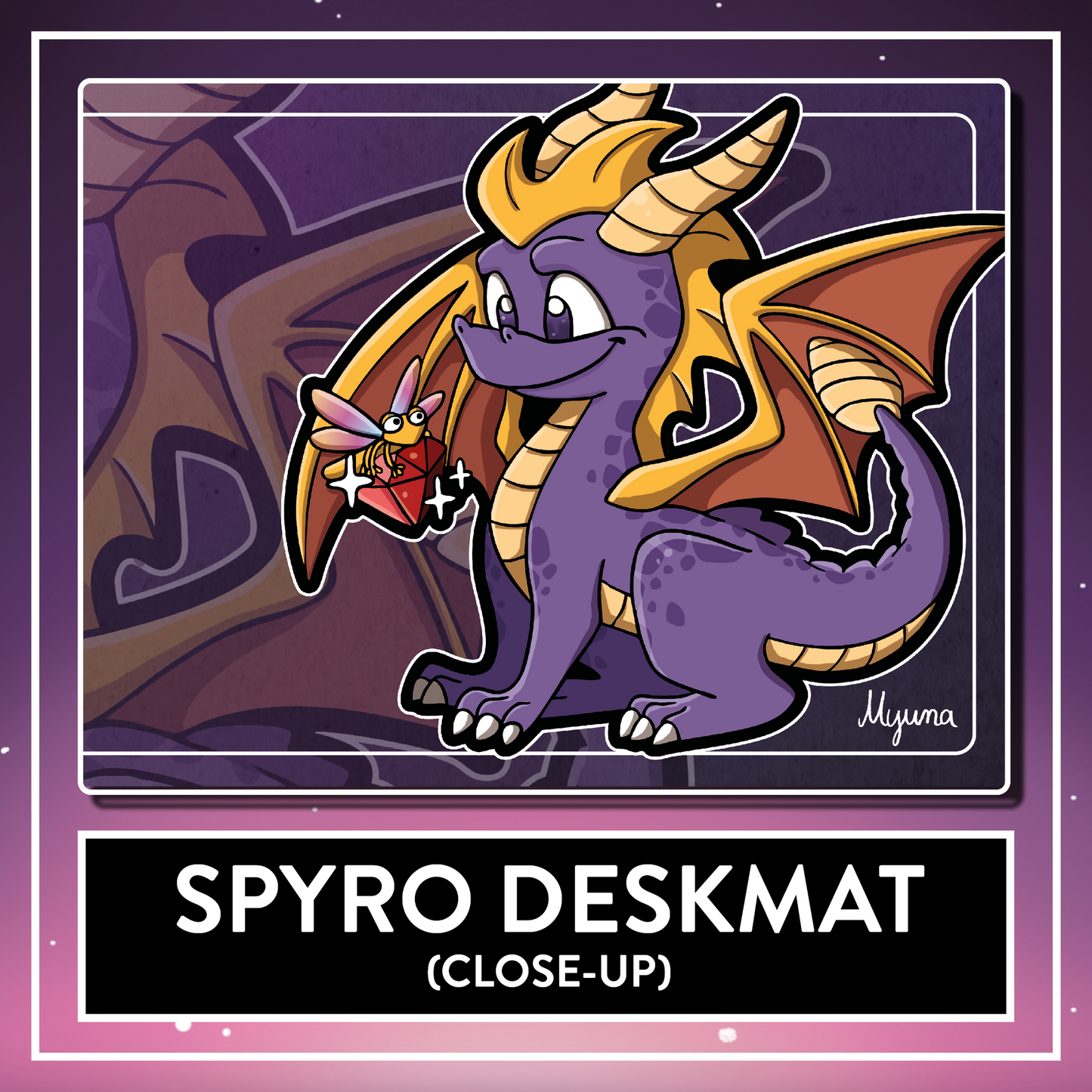 Spyro Deskmat - BIG Retro Gaming Spyro Mousepad, Computer & Desktop Mat, 90x40cm
