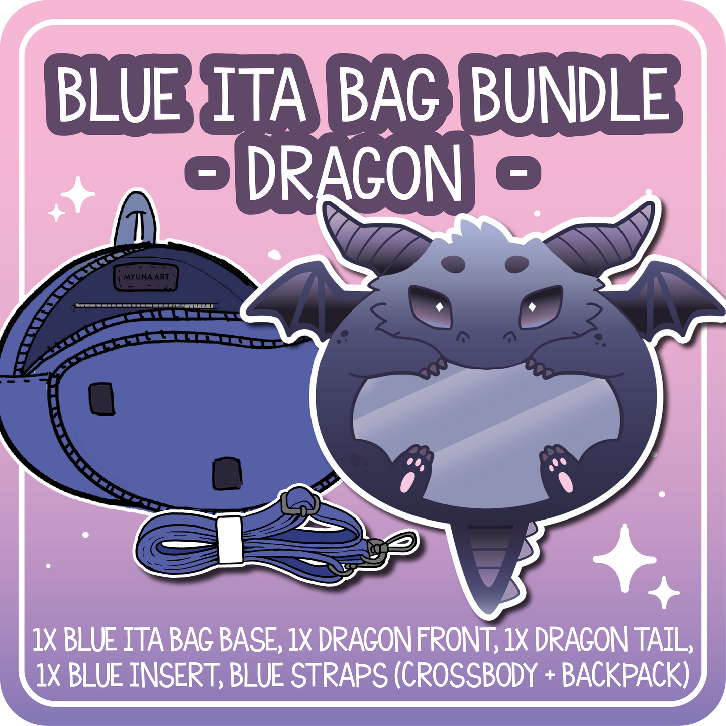 Kawaii Kompanions Ita Bag Bundle Blue Dragon