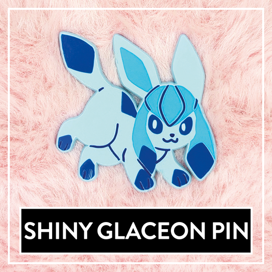 Shiny Glaceon Enamel Pin - Myuna's Eeveelution Series