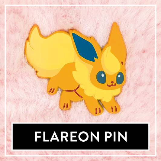 Shiny Flareon Enamel Pin - Myuna's Eeveelution Series