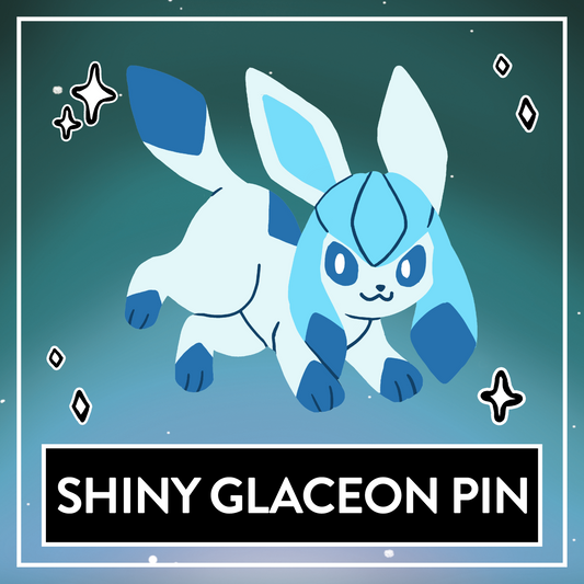 Shiny Glaceon Enamel Pin - Myuna's Eeveelution Series