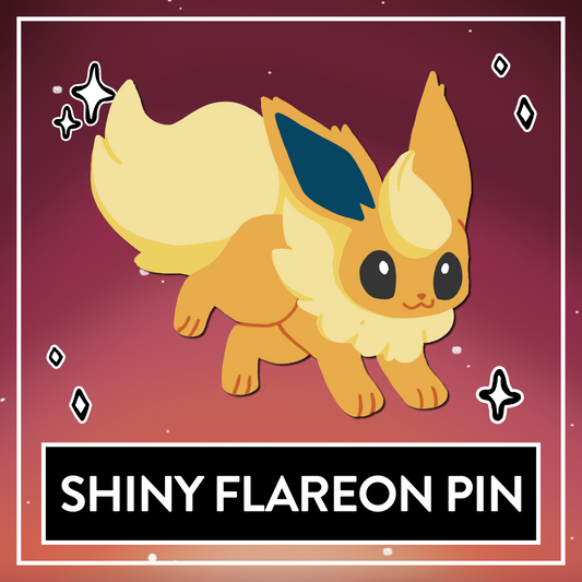 Shiny Flareon Enamel Pin - Myuna's Eeveelution Series