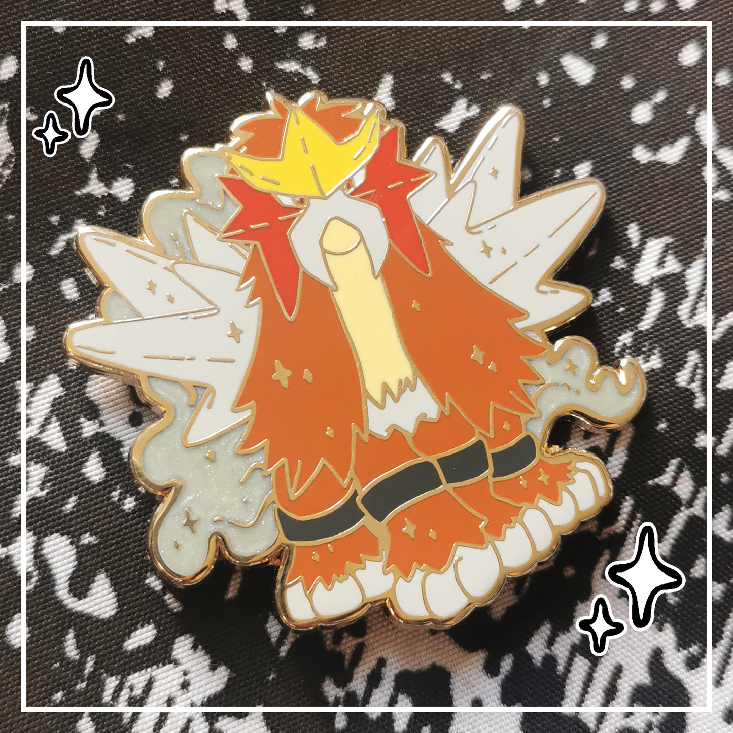 #0244 Fire Hound Pearlescent Hard Enamel Pin