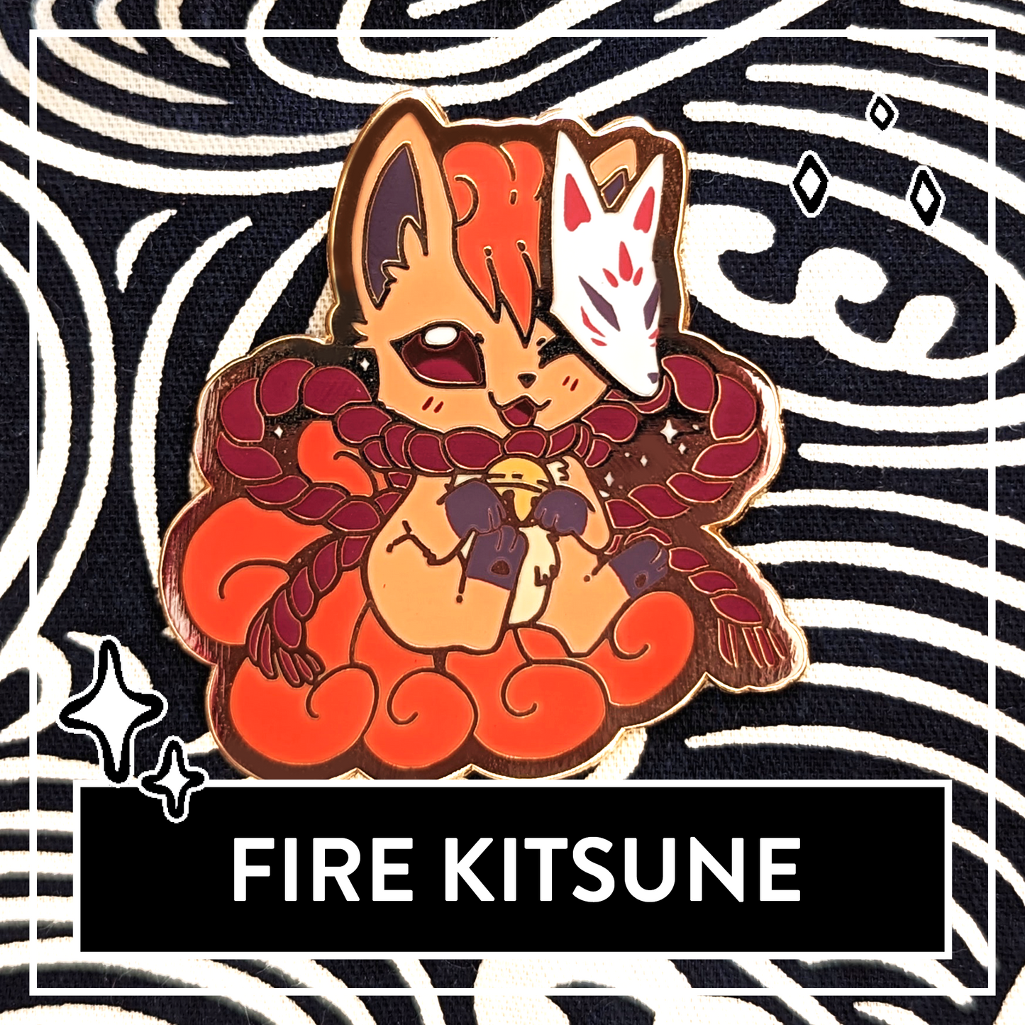 #0037 Fire Kitsune Hard Enamel Pin
