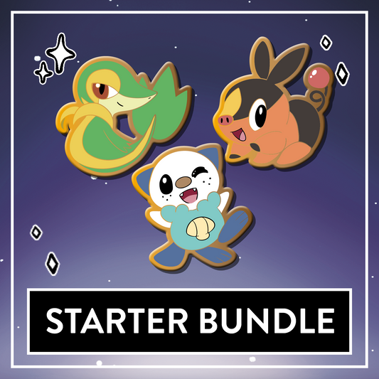 Cute Unova Starter Friends - Set & Single Mini Hard Enamel Pins