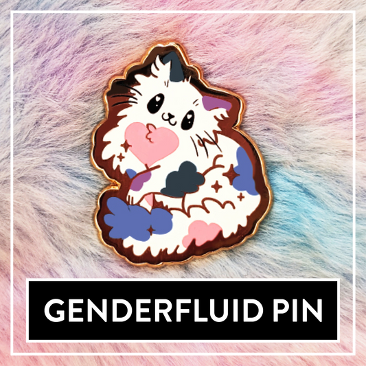 Paws'n'Pride Genderfluid enamel pin