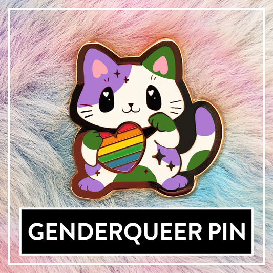 Paws'n'Pride Genderqueer enamel pin
