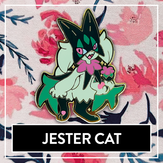 #0908 Jester Cat Pin - June 2024 Patreon PinClub Pin