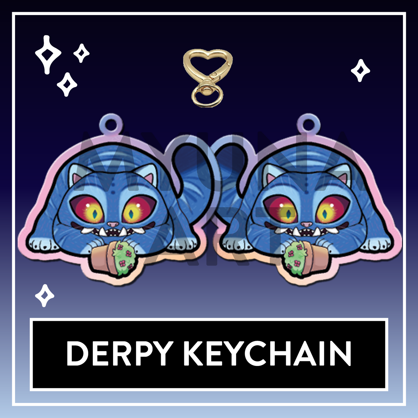 Derpy Tiger Rainbow double-sided Acrylic Keychain - KPop Animal Demon Charms