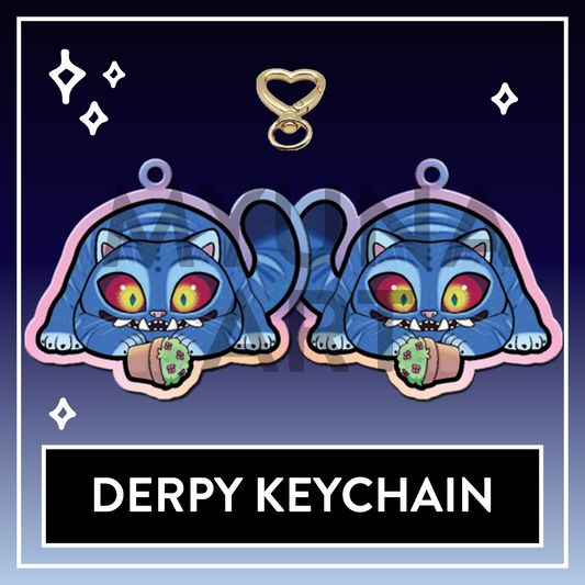 Derpy Tiger Rainbow double-sided Acrylic Keychain - KPop Animal Demon Charms