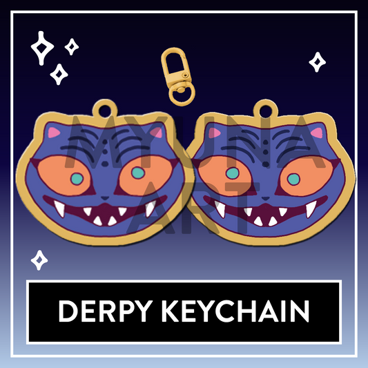 Derpy Tiger Face Acrylic Keychain - KPop Animal Demon Charms