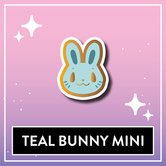 Teal Bunny Mini Pin - Kawaii Kompanions Hard Enamel Pin
