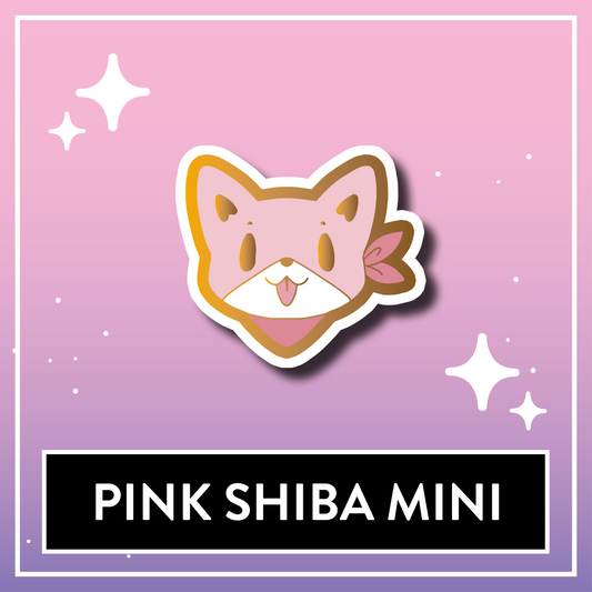 Pink Shiba Mini Pin - Kawaii Kompanions Hard Enamel Pin