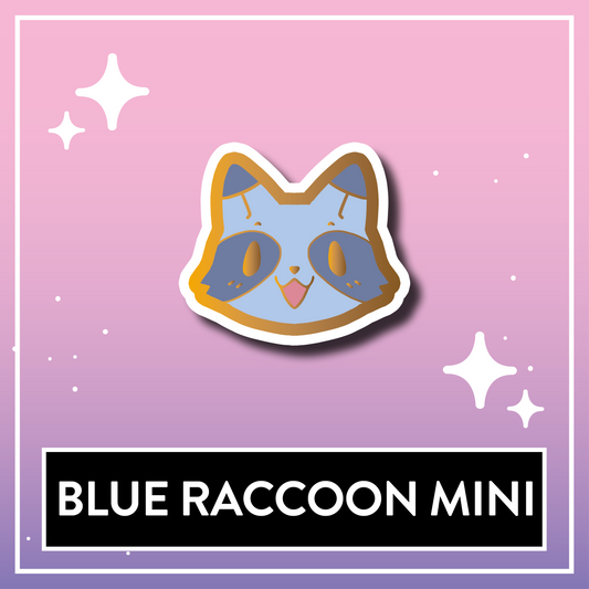 Blue Raccoon Mini Pin - Kawaii Kompanions Hard Enamel Pin
