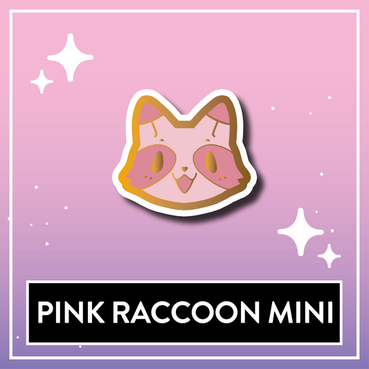 Pink Raccoon Mini Pin - Kawaii Kompanions Hard Enamel Pin