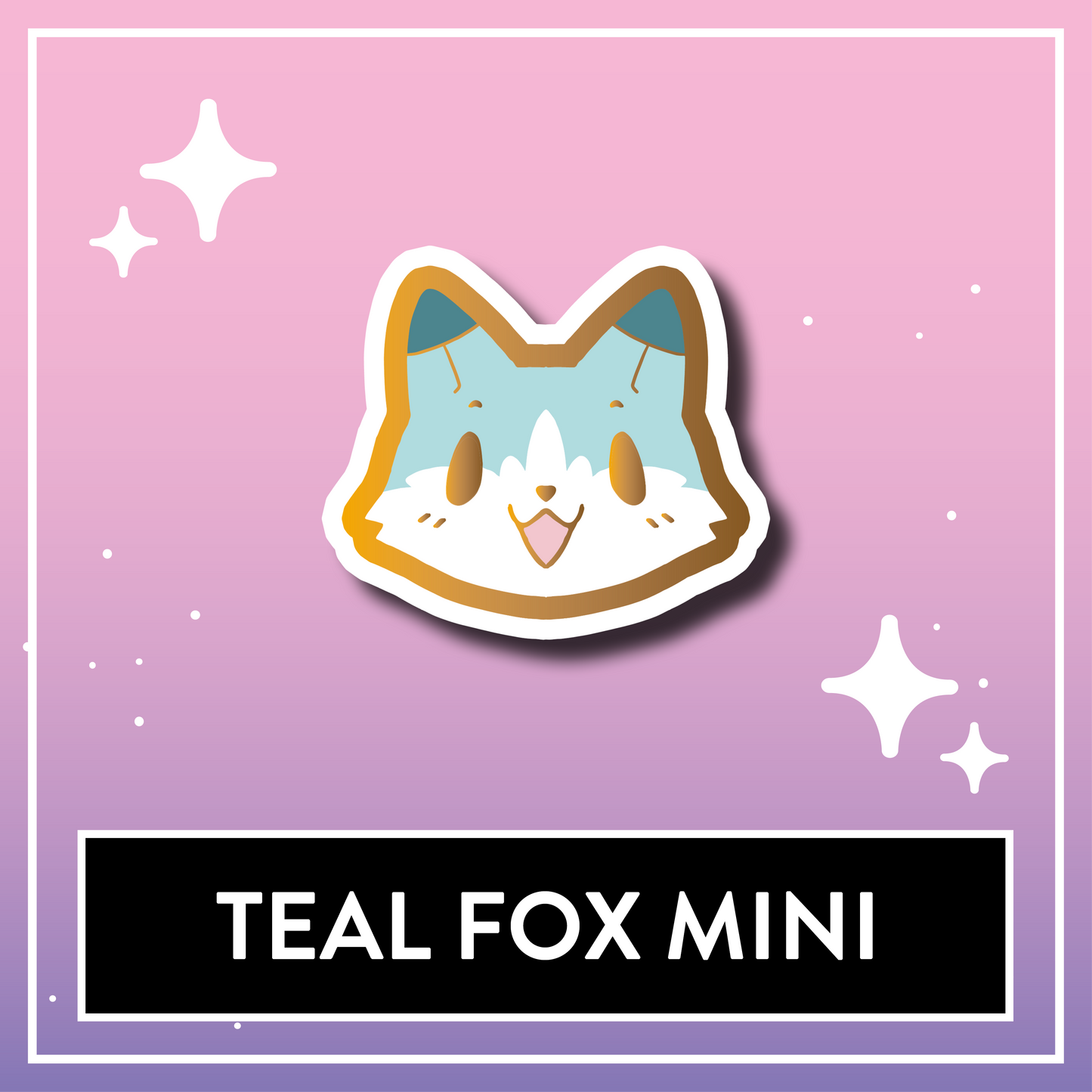 Teal Fox Mini Pin - Kawaii Kompanions Hard Enamel Pin
