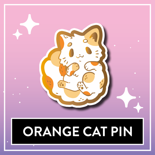 Orange Cat Pin - Kawaii Kompanions Hard Enamel Pin