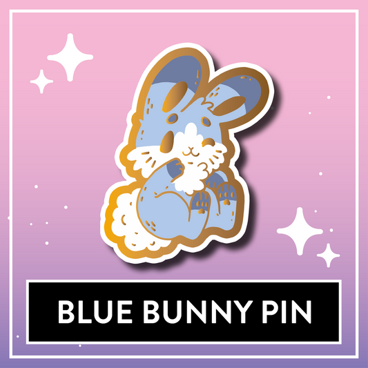 Blue Bunny Pin - Kawaii Kompanions Hard Enamel Pin
