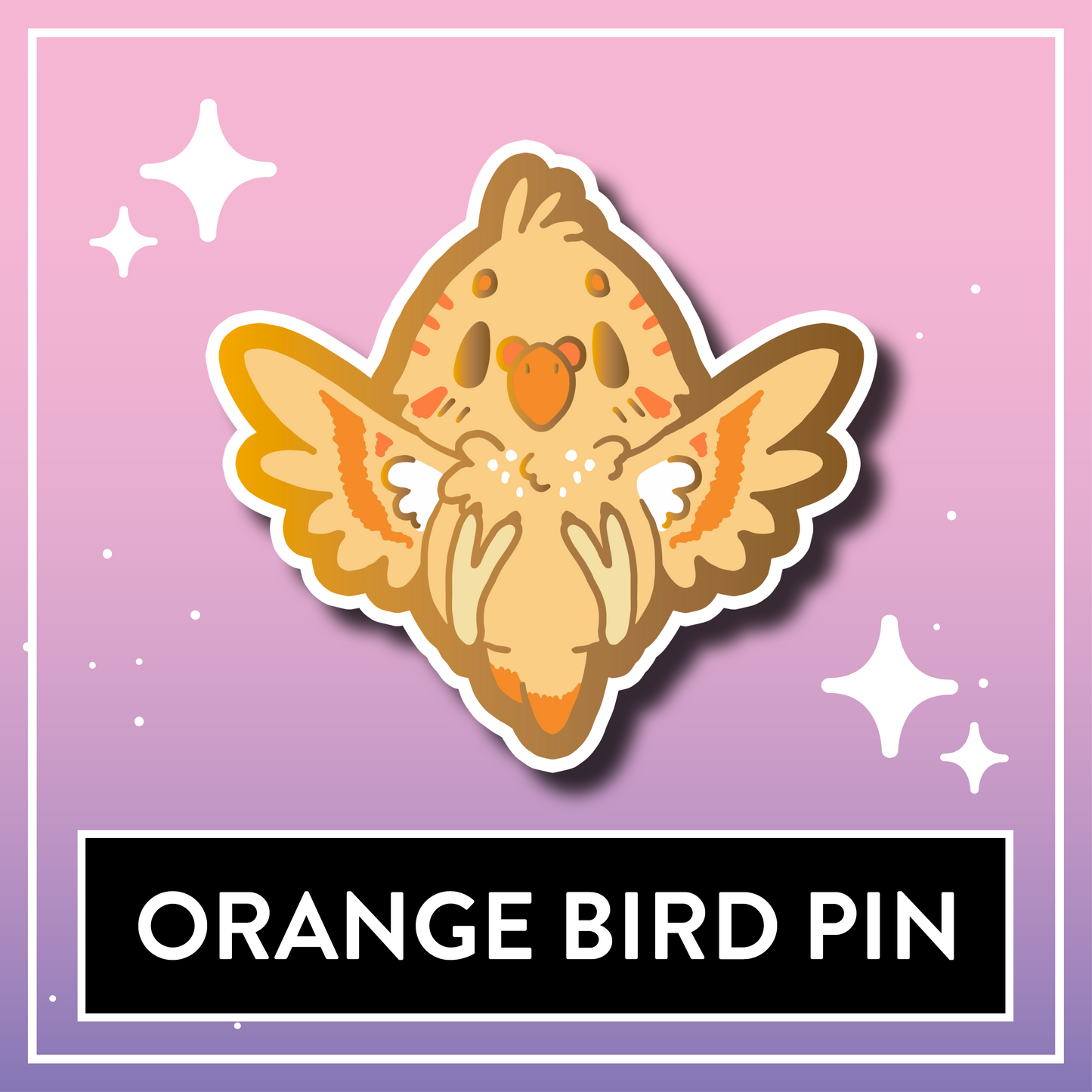 Orange Bird Pin - Kawaii Kompanions Hard Enamel Pin