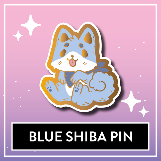 Blue Shiba Pin - Kawaii Kompanions Hard Enamel Pin