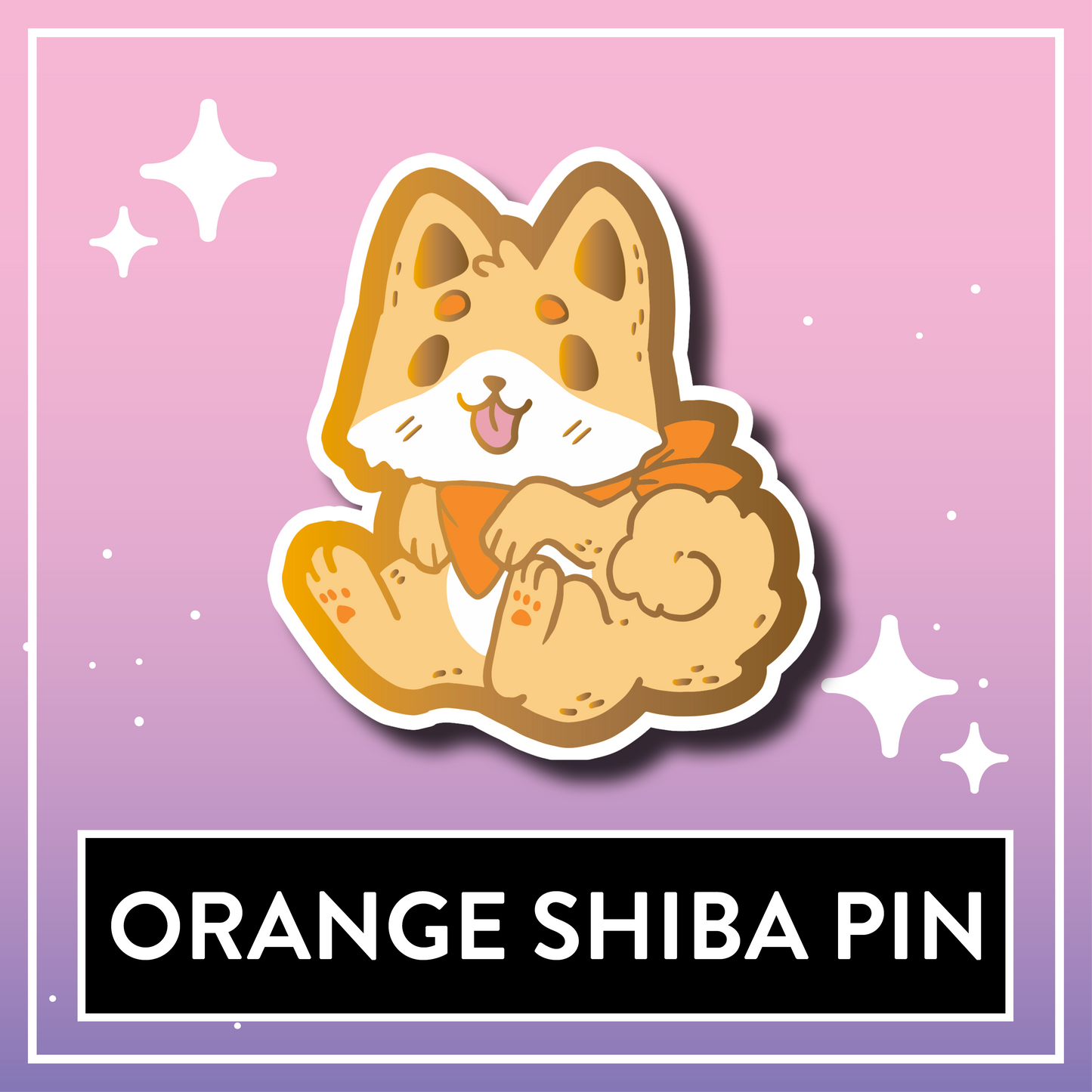Orange Shiba Pin - Kawaii Kompanions Hard Enamel Pin