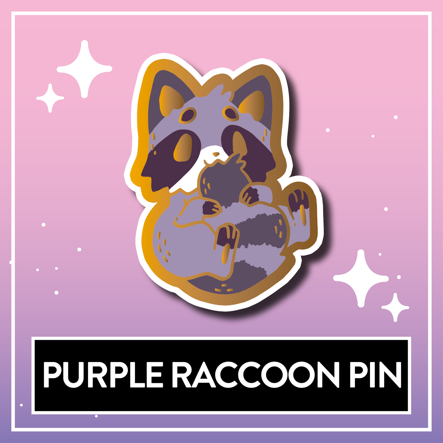 Purple Raccoon Pin - Kawaii Kompanions Hard Enamel Pin