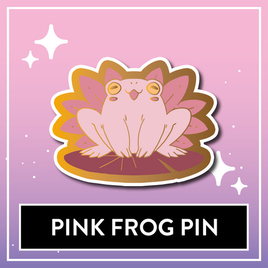 Pink Frog Pin - Kawaii Kompanions Hard Enamel Pin