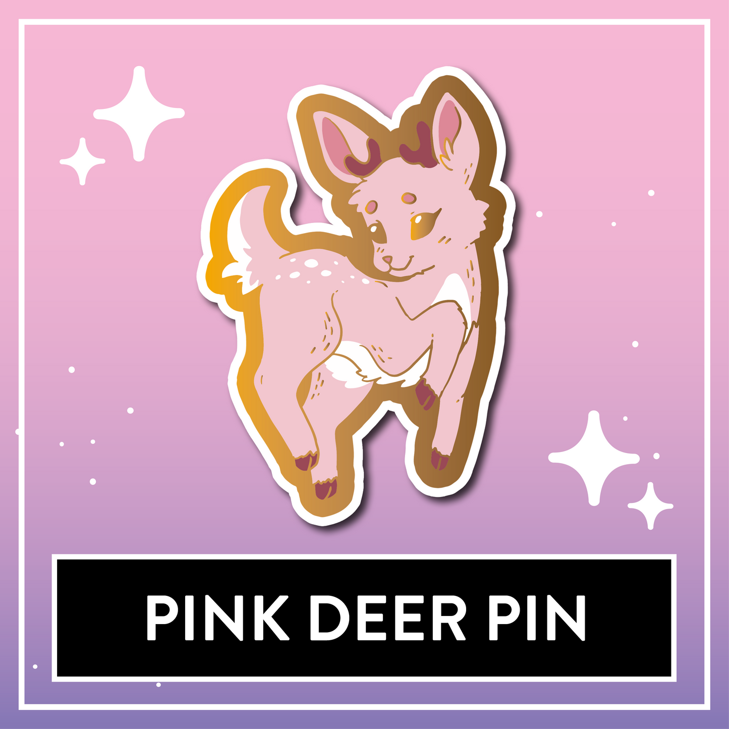 Pink Deer Pin - Kawaii Kompanions Hard Enamel Pin