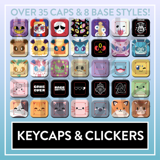 PREORDER Mechanical Fidget Clickers - Cute Keycaps & Clicker Bundles with and without LED Lights