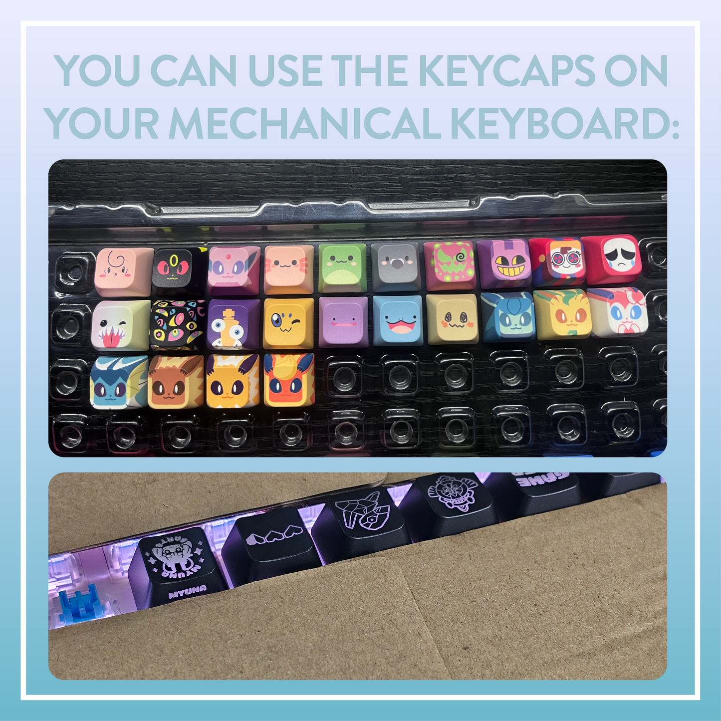 PREORDER Mechanical Fidget Clickers - Cute Keycaps & Clicker Bundles with and without LED Lights