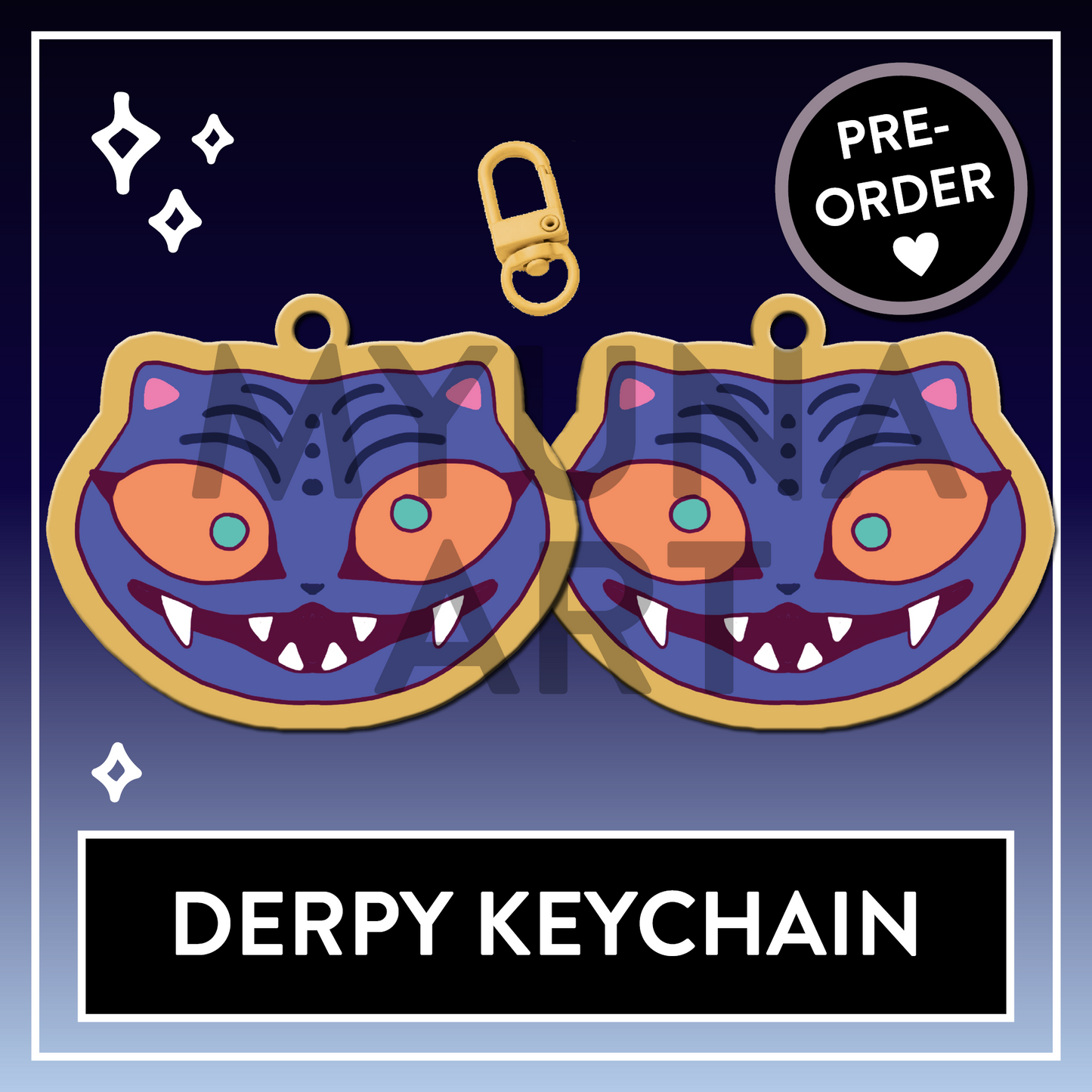 PREORDER Derpy Tiger Face Acrylic Keychain - KPop Animal Demon Charms
