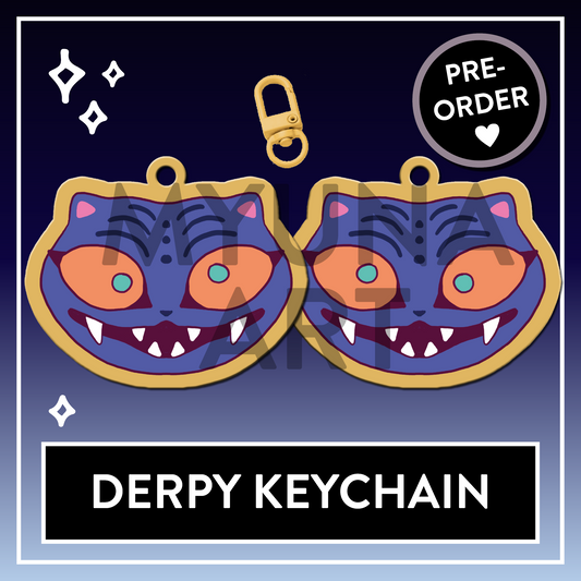 PREORDER Derpy Tiger Face Acrylic Keychain - KPop Animal Demon Charms