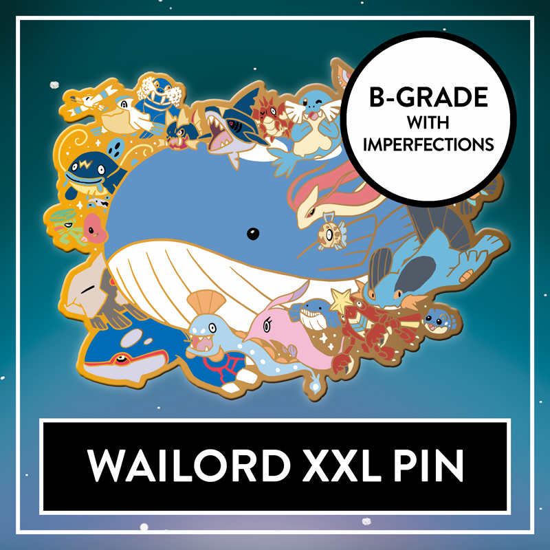 XXL Wailord BIG Hard Enamel Pin - Shiny & Normal Limited Edition