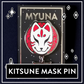 Kitsune Mask Pin - Japanese Yōkai Hard Enamel Pendant Pin