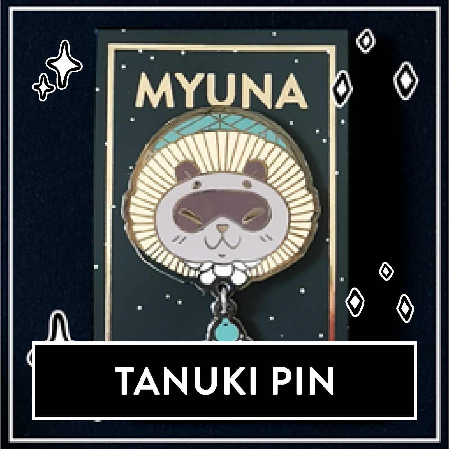 Tanuki Pin - Japanese Yōkai Hard Enamel Pendant Pin