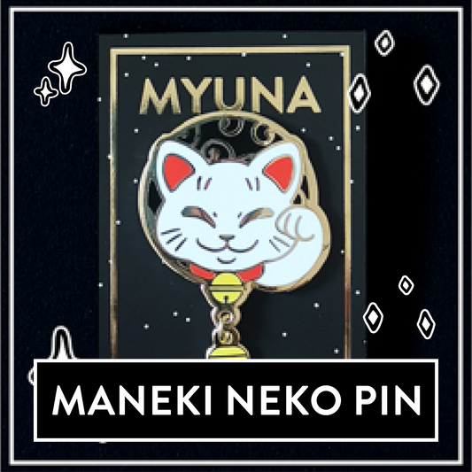 Maneki Neko / Lucky Cat Pin - Japanese Yōkai Hard Enamel Pendant Pin